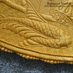 Silk whole cloth featuring koi by Bethanne Nemesh