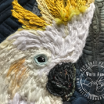 yarn couching detail of quilt