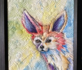 a Derwent painted fox for fundraising